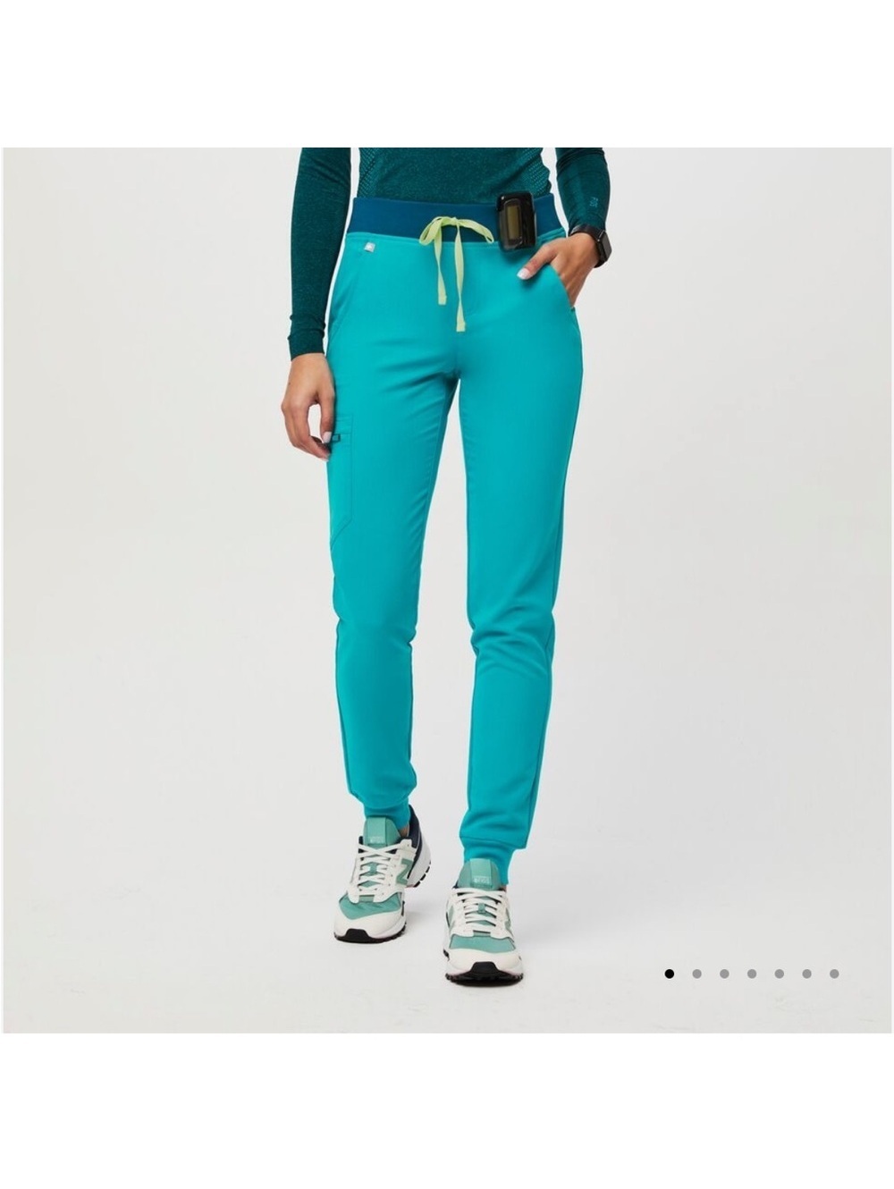 FIGS Teal High Waisted Zamora Jogger Scrub Pants XXS Healthcare Medical Nursing